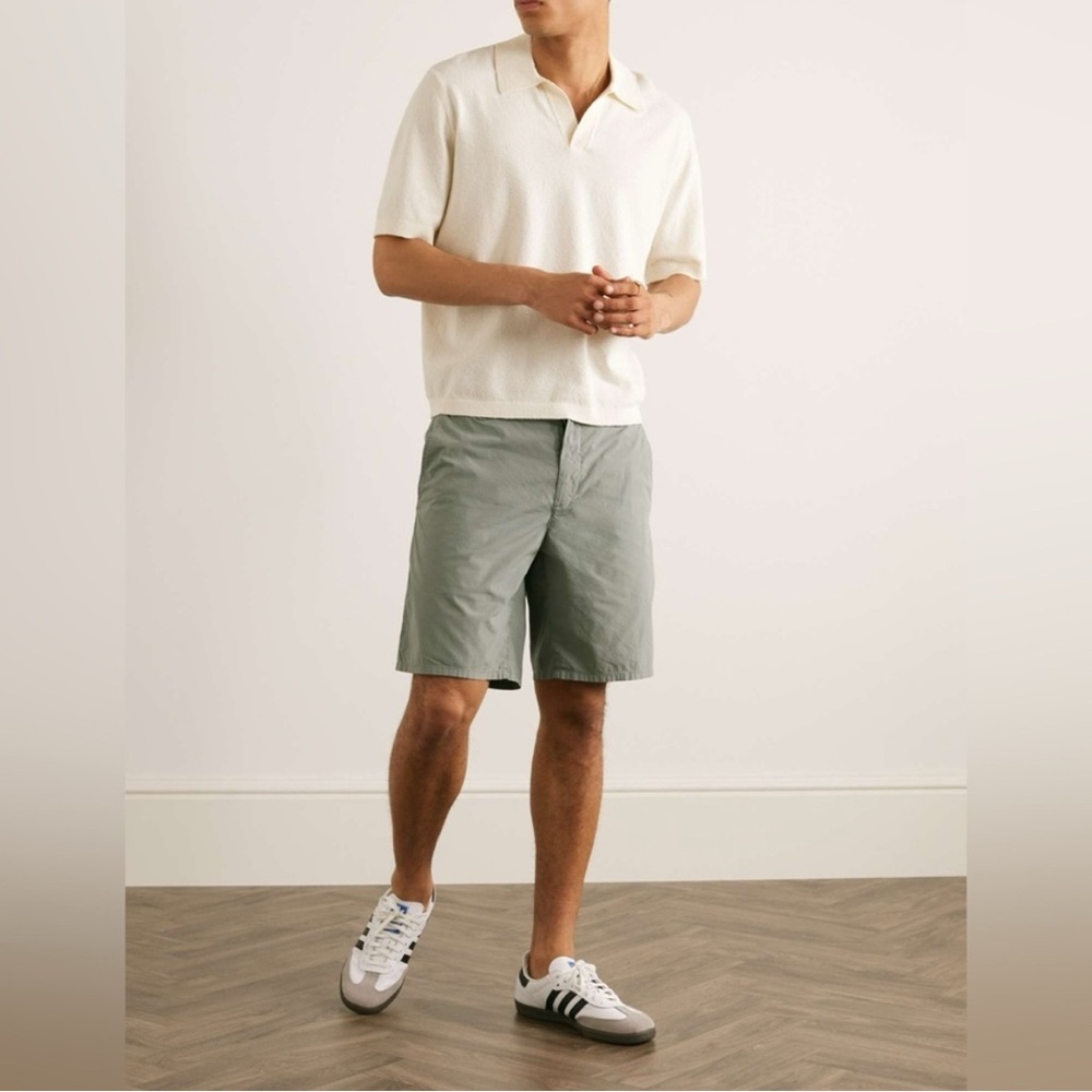 Rag & Bone Perry Straight Leg Cotton Blend Shorts Green 28 Tailored Chino Casual